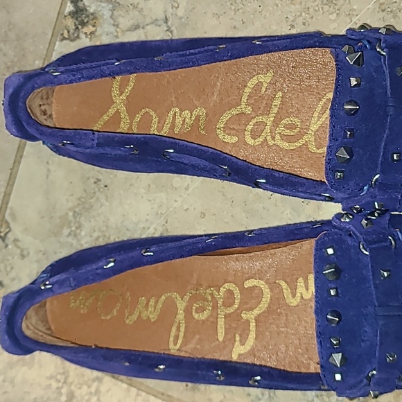 Sam Edelman Blue Suede Moccasin Loafers NWOB - Picture 2 of 6